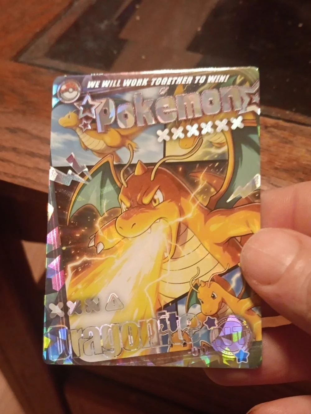 Pokemon Charizard Holographic Trading Card - Orange, Yellow, Blue